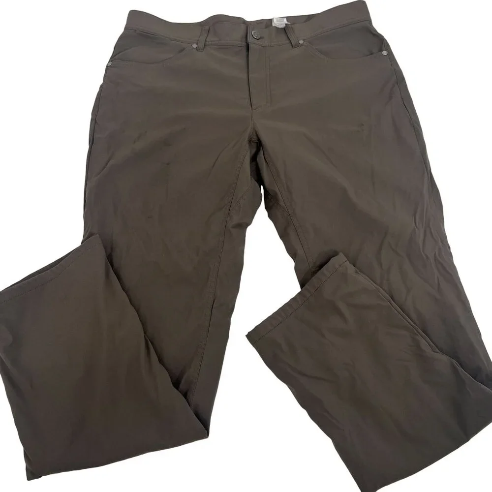LL Bean Fully lined Nylon Spandex Stretch Men's Brown Outdoor Pants - Size 36 29